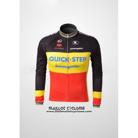 2010 Maillot Ciclismo Quick Step Champion Belgique Manches Longues et Cuissard